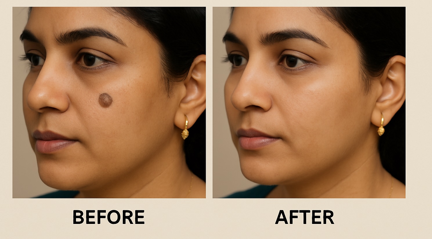 Before & After Mole Removal